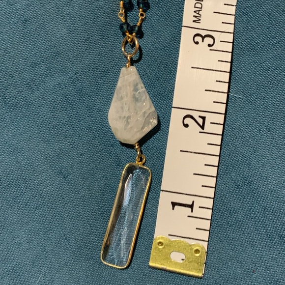 Moonstone/Crystal Quartz/Blue Quartz necklace - Picture 4 of 6